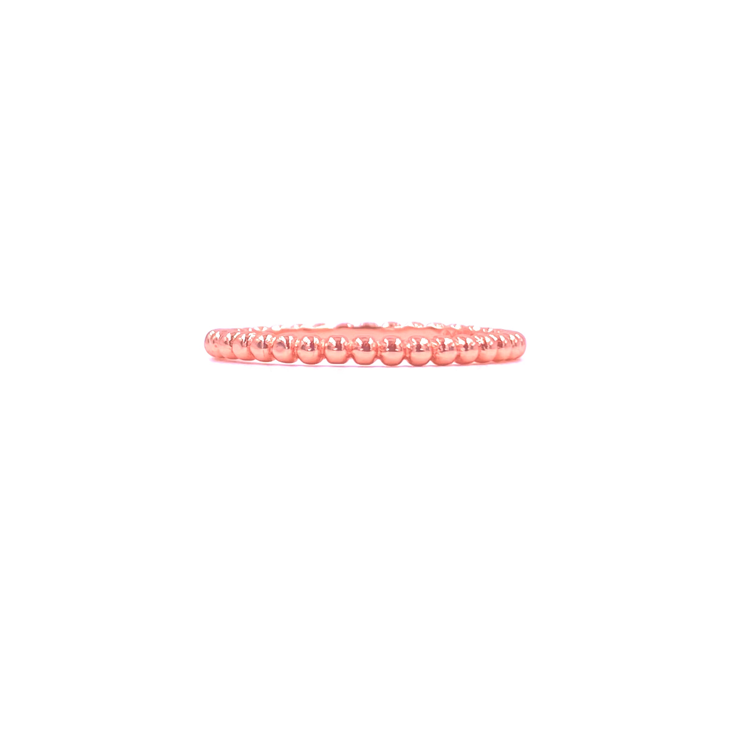 Sterling Silver Rose Gold Plated Textured Ball Band Ring for Women - Elegant Stackable Jewelry for Everyday Wear, Gift Giving & Special Occasions