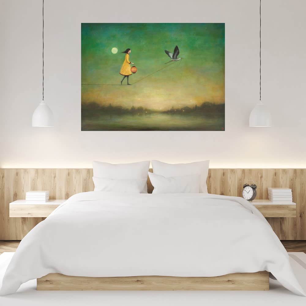 Blue Moon Expedition Fine Art Canvas Wall Decor by Artist Duy Huynh - 46x35 Inch Ready to Hang Painting for Living Room, Bedroom, Office & More - Modern Home & Office Wall Art for Stylish Interior Design