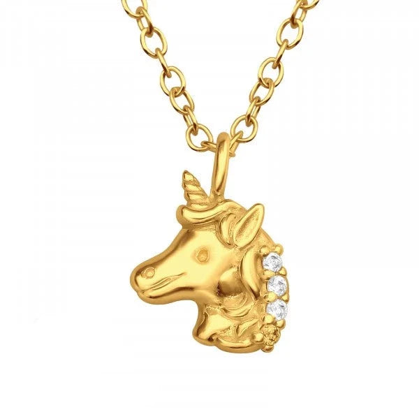 Unicorn Necklace for Kids - 14K Gold Plated Unicorn Pendant Jewelry - Perfect Gift for Girls Birthday, Christmas & Special Occasions