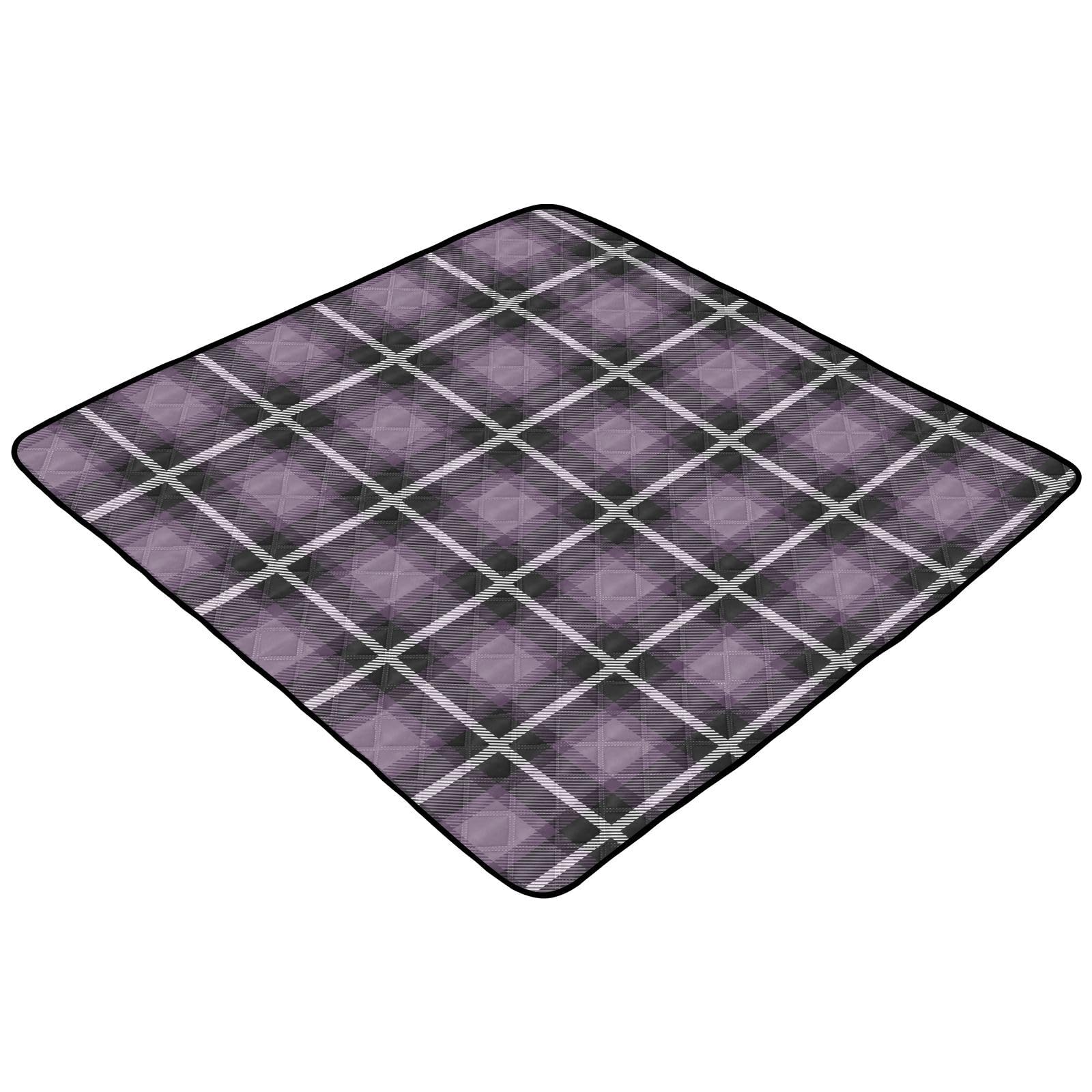 Plaid Buffalo Purple Peach Large Baby Gym & Waterproof Activity Play Mat for Infants, Toddlers & Kids - 50'' x 50'' - Perfect for Nursery, Playroom & Travel