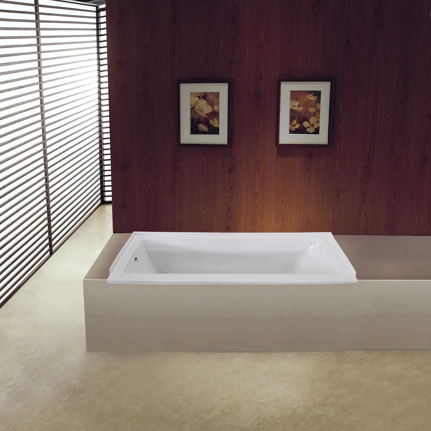Aqua Eden 60-Inch Acrylic Rectangular Drop-In Bathtub - Left Hand Drain, Glossy White Finish - Perfect for Modern Bathroom Renovations & Spa-Like Relaxation