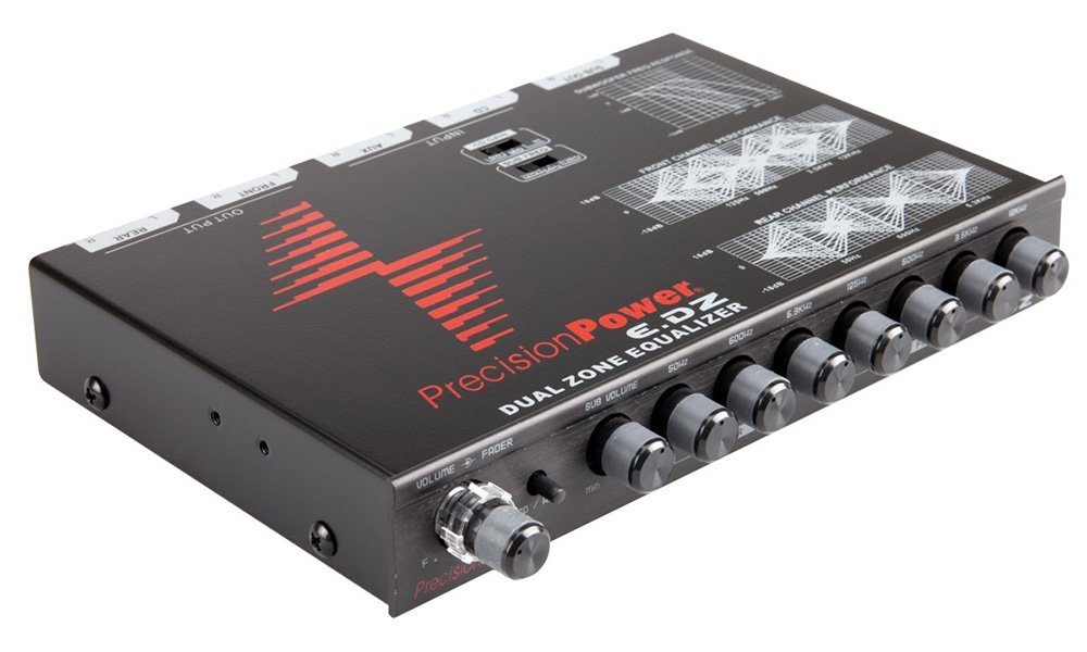 Precision Power E.DZ 7 Band Dual Zone Car Audio Graphic Equalizer - Enhance Sound Quality for Vehicles & Trucks