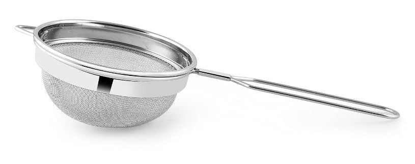 Premium Stainless Steel Wire Handle Soup & Juice Strainer - Fine Mesh Kitchen Sieve for Fruits, Vegetables, and Liquids - Ideal for Canning, Brewing, and Cooking - Size 1
