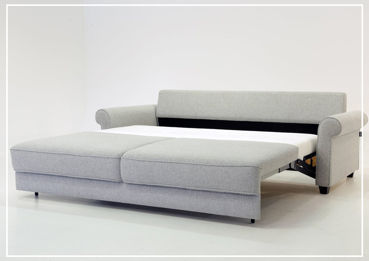Luonto Casey Fabric Sofa Sleeper - Convertible Sleeper Sofa Bed with Walnut Legs in Multiple Sizes (Queen, Full, Twin) - Perfect for Small Apartments, Guest Rooms & Home Offices