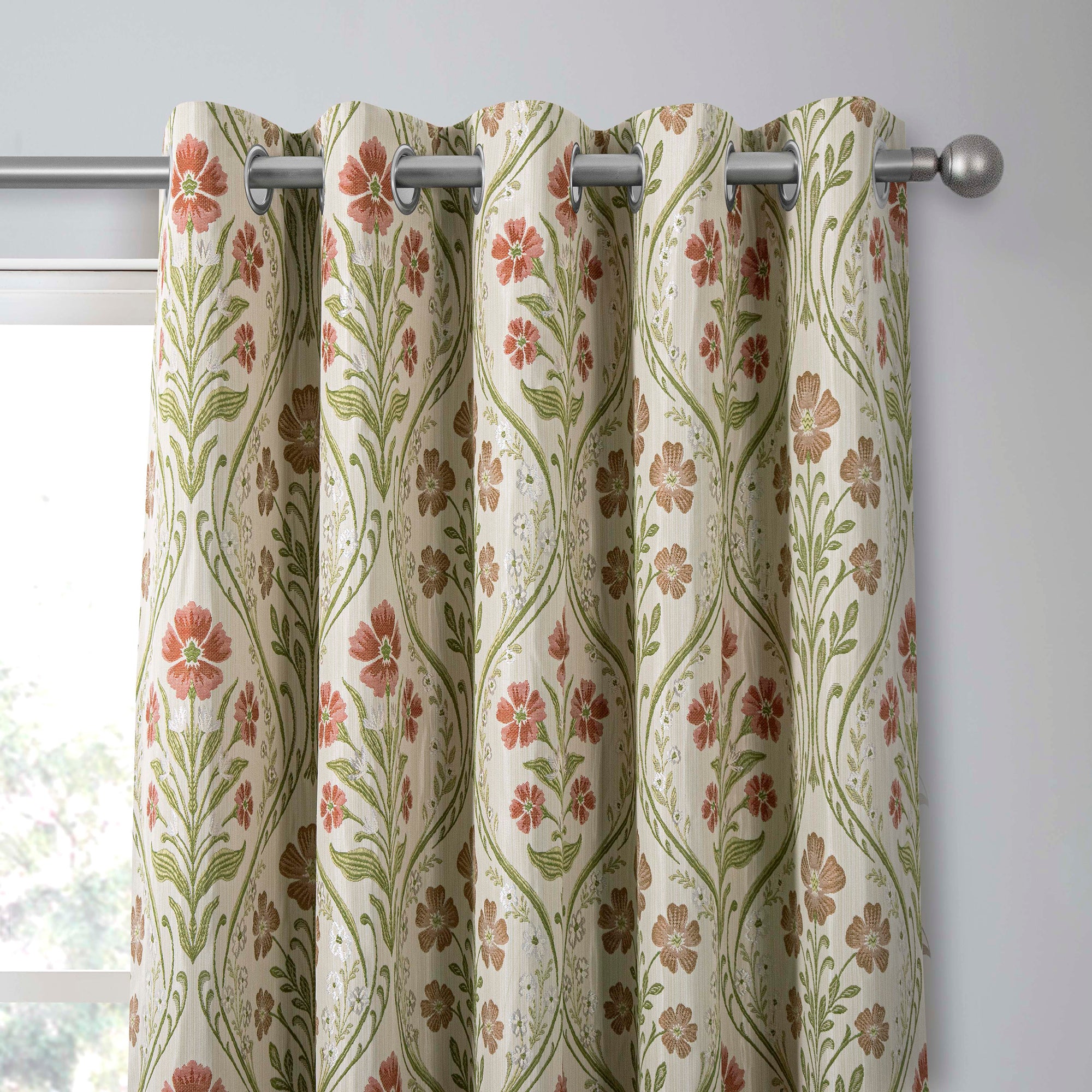 Elegant Eyelet Curtains by Curtina Estelle - Natural Linen Blackout Drapes for Living Room & Bedroom Window Treatments