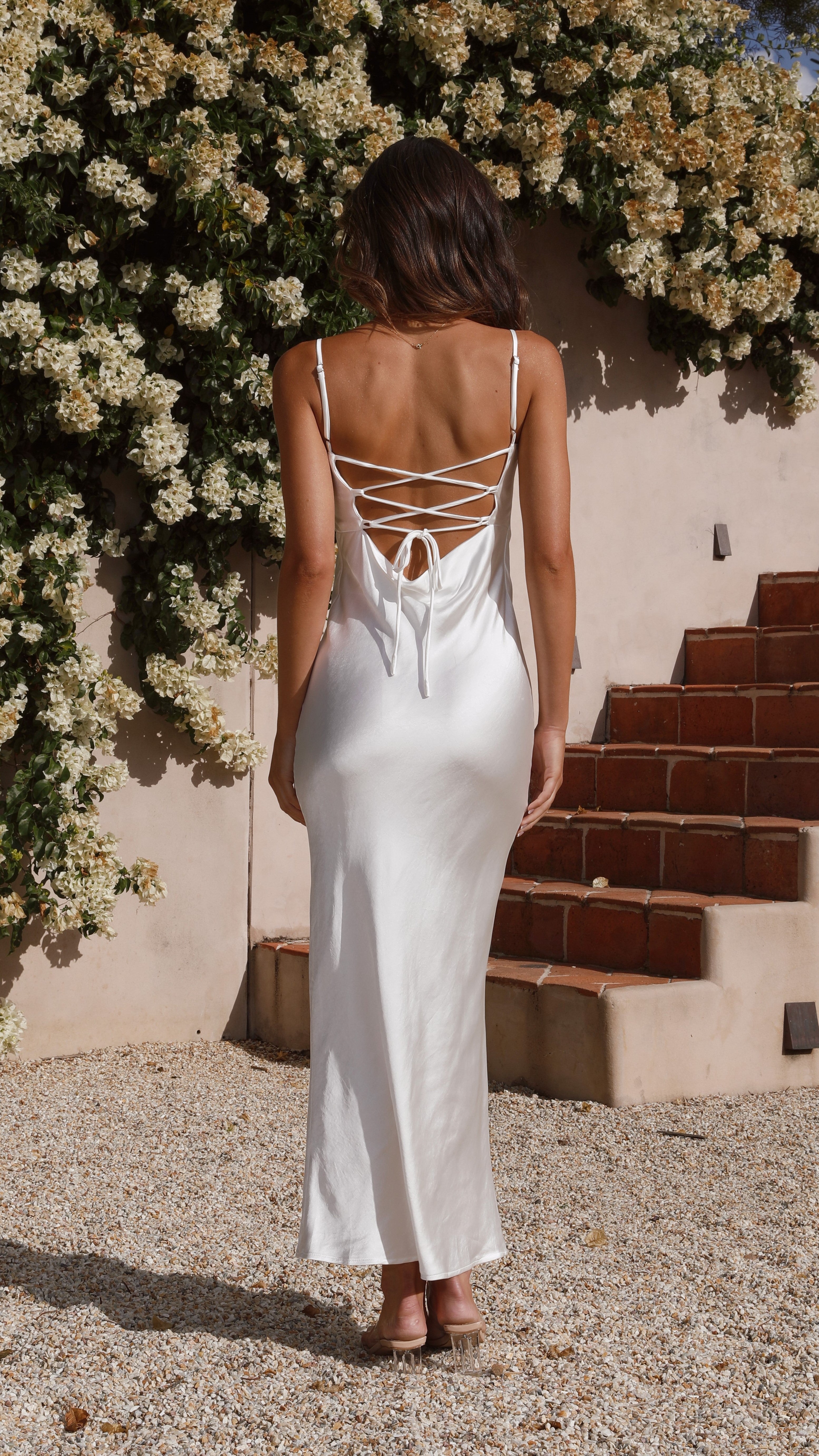 Keira Maxi Dress with Pearl Embellishments - Elegant Long Flowy Dress for Women - Perfect for Weddings, Parties & Summer Outings
