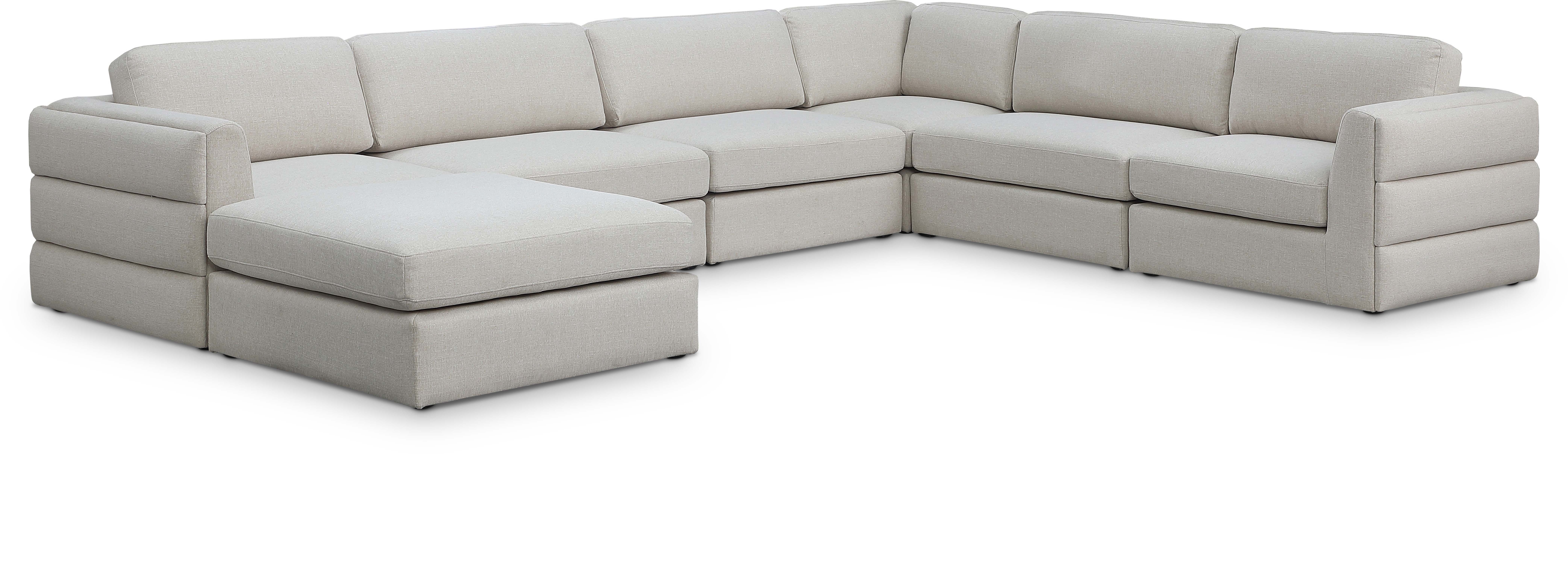 Beckham Durable Linen Textured Fabric Modular Sectional Sofa - Modern Living Room Furniture for Home, Office & Lounge Comfort