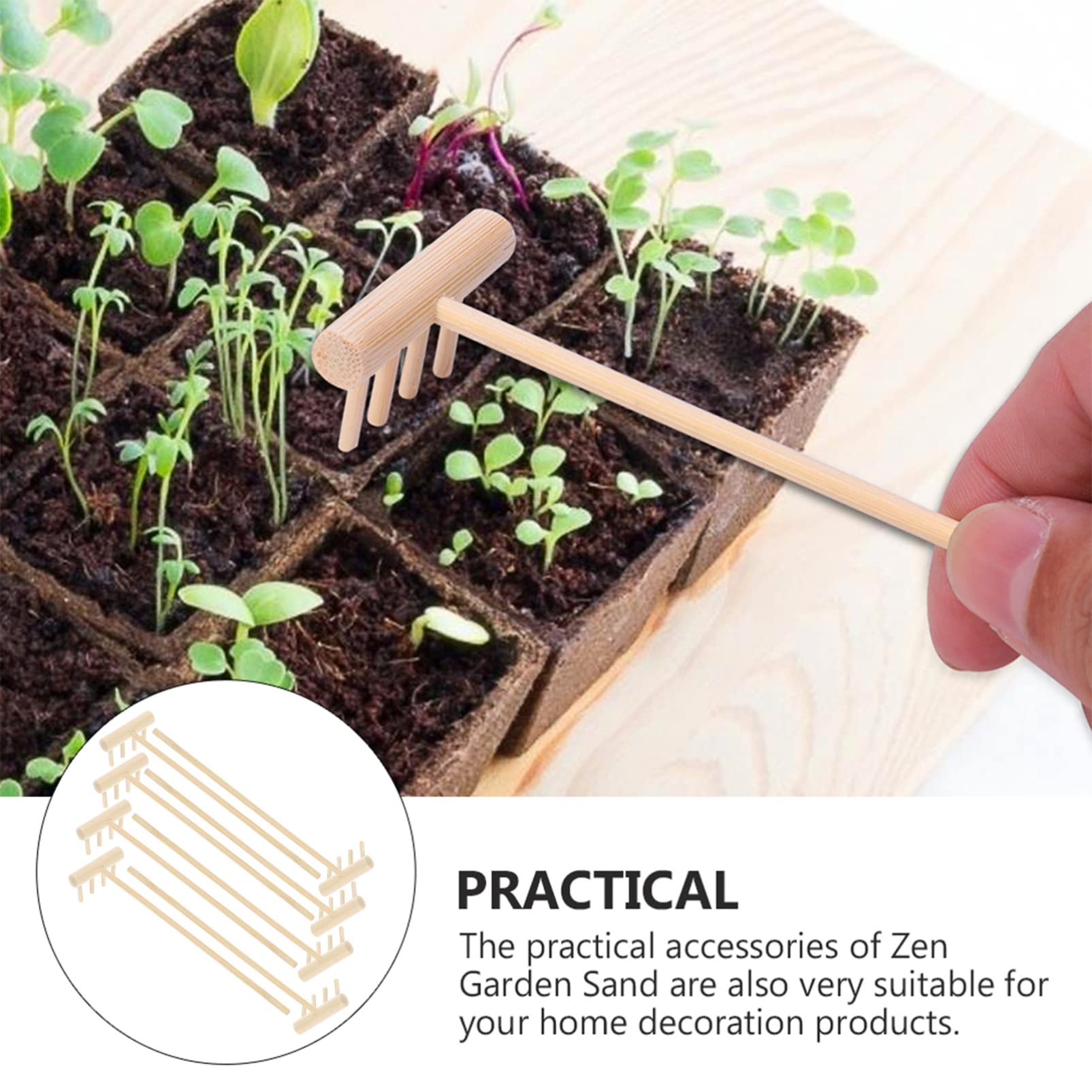 8pcs Mini Zen Garden Rake Set - Desktop Sandbox Rake Tools for Relaxation & Meditation - Perfect for Zen Gardens, Office Desks, Home Decor & Stress Relief