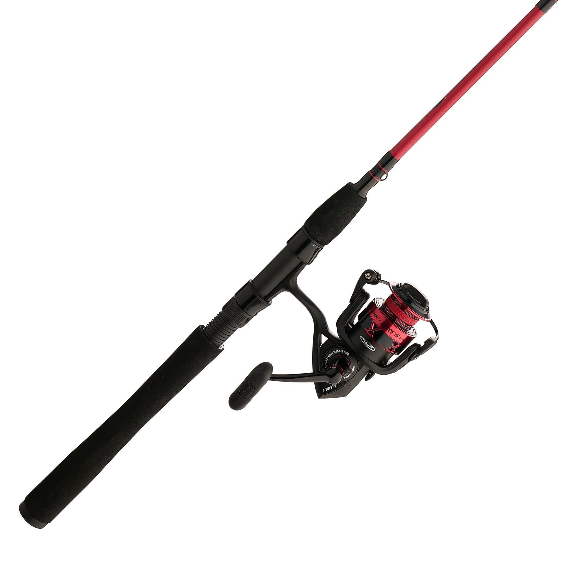 Fierce® IV Spinning Rod and Reel Combo - Premium Fishing Gear for Saltwater and Freshwater Anglers | Perfect for Bass, Trout, and Offshore Fishing Adventures