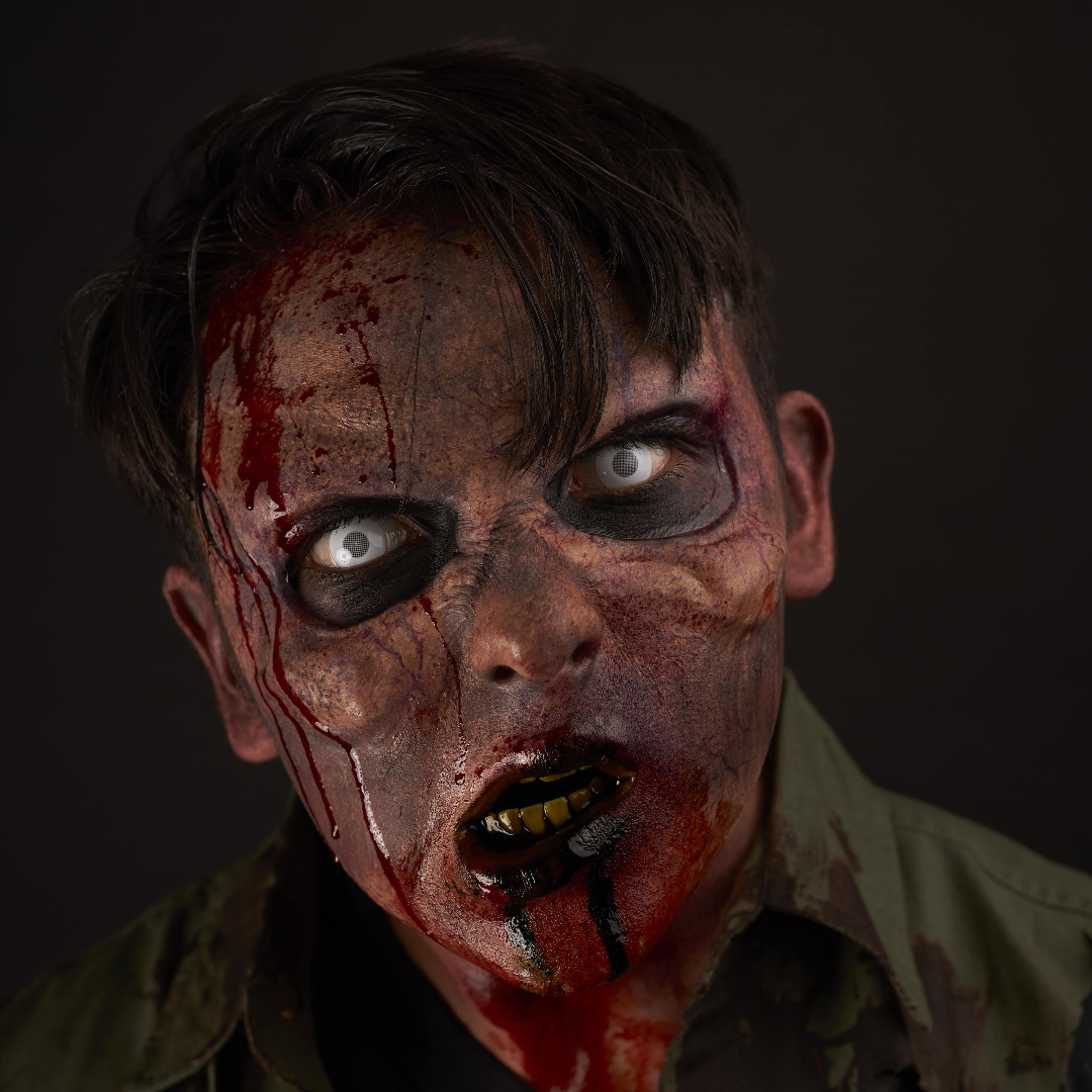 Zombie or Skull Prosthetic - Realistic Halloween Costume Accessory for Cosplay, Horror Parties, and Theatrical Makeup