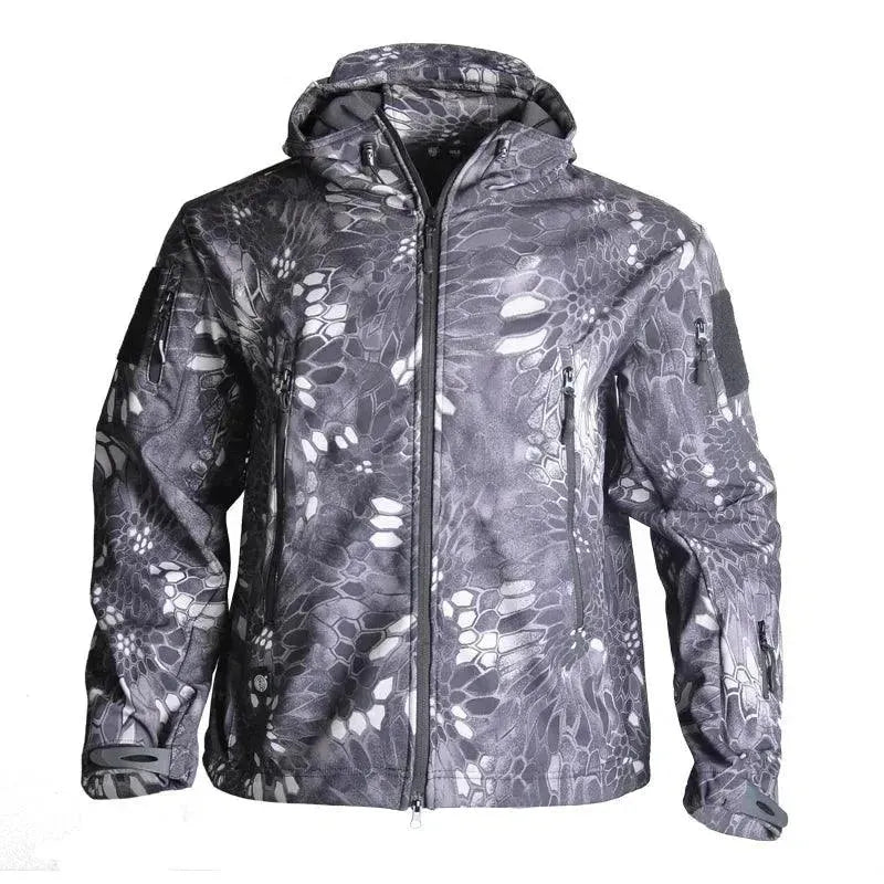 Men's Tactical Waterproof Fleece Jacket - Lightweight Outdoor Windproof Winter Coat for Hiking, Camping & Military Use