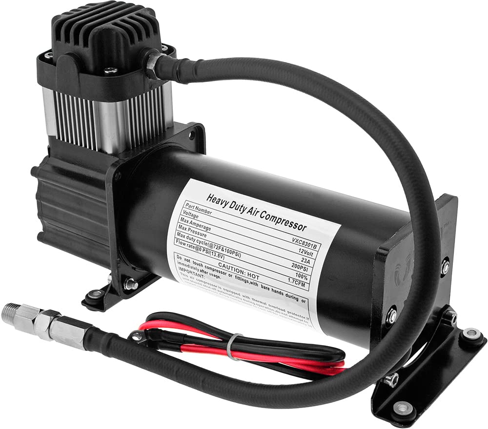 Vixen Horns 5 Gallon (18 Liter) 12V Train & Air Horn Kit with 200 PSI Onboard Compressor System VXO8350B - Perfect for Trucks, Boats & Emergency Vehicles