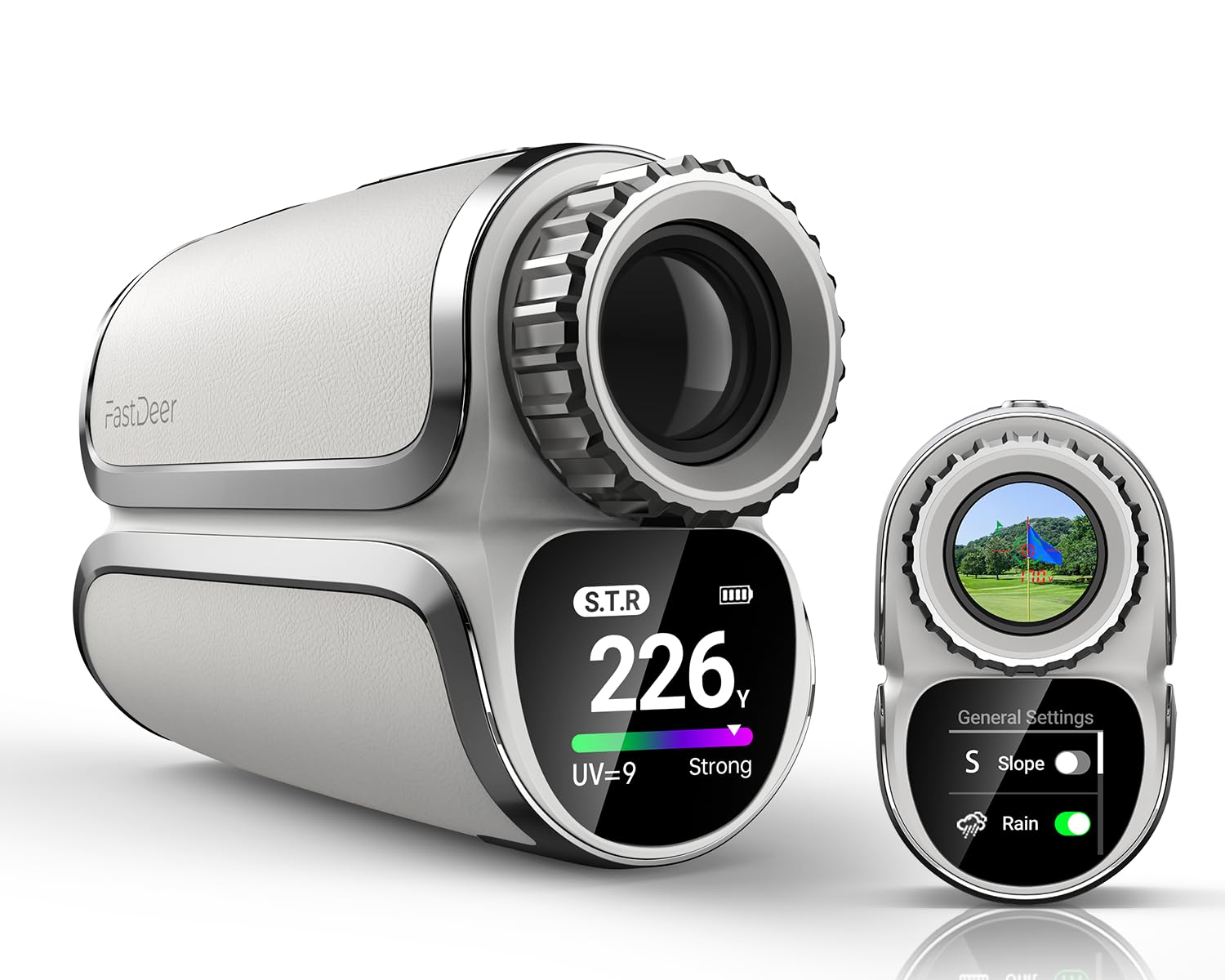 Premium Laser Golf Rangefinder with Slope - High Precision Flag Lock & Vibration - Full Color Touchscreen - Triangulation Mode - UV & Rain Resistant - Perfect Golf Gift for Men | Ideal for Tournament Play & Course Practice