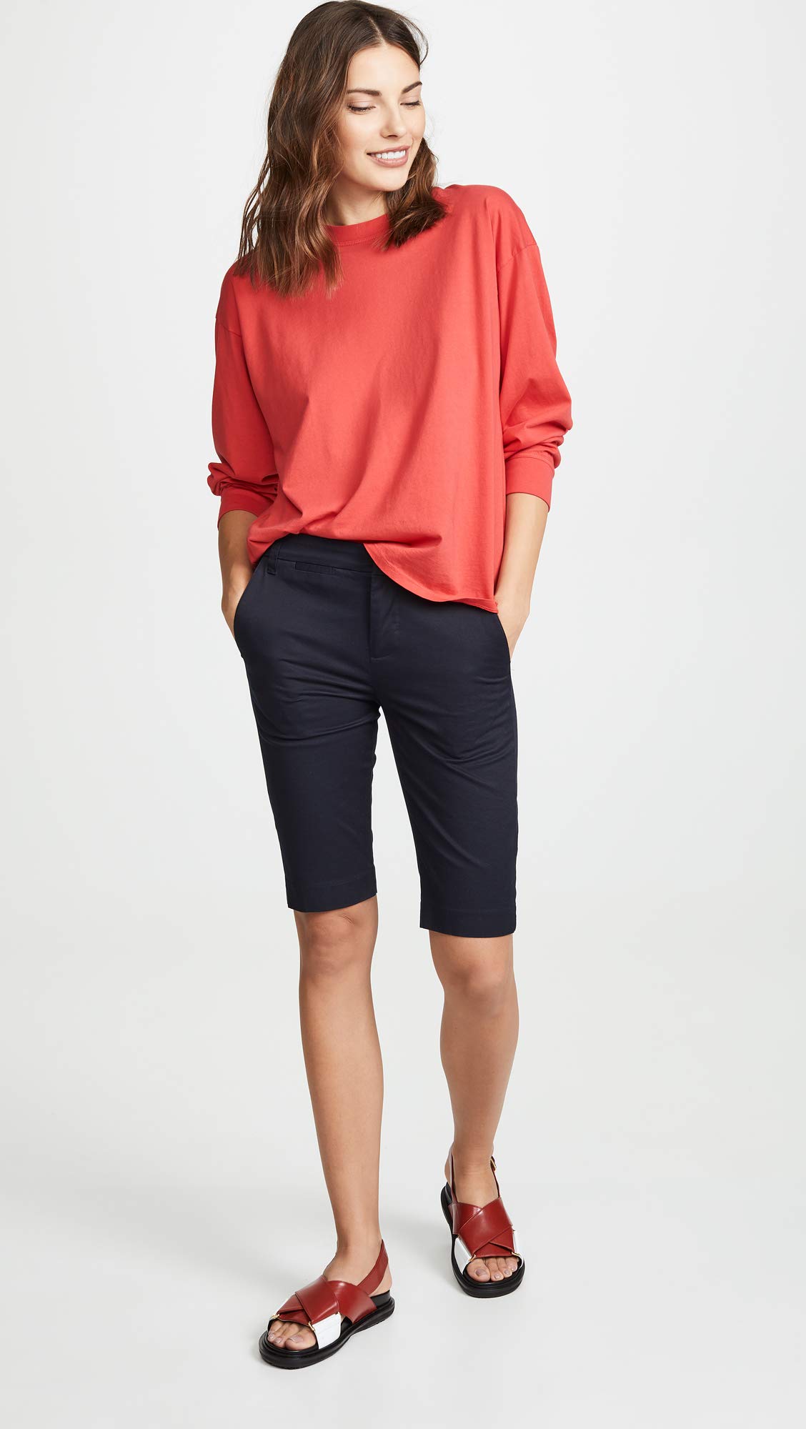 Vince Women's Bermuda Shorts with Coin Pocket - Casual Summer Shorts for Beach, Travel & Everyday Wear