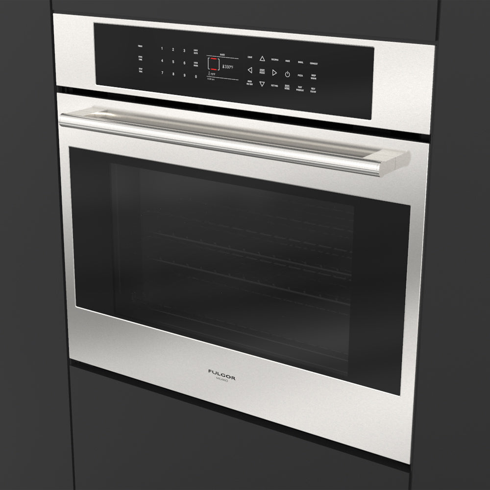 Fulgor Milano 30 Inch Built-In Electric Convection Wall Oven - Stainless Steel & Color Options (F7SP30) | Perfect for Modern Kitchens, Baking & Roasting