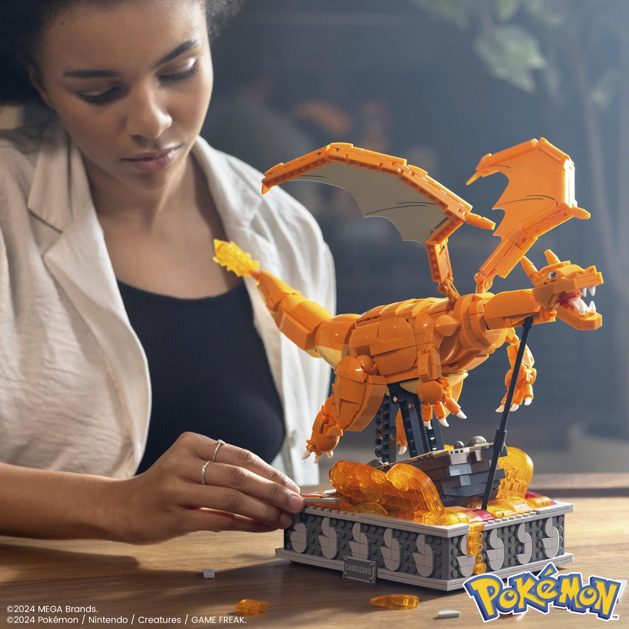 Mega Pokemon Charizard Building Blocks Set - 1600+ Pieces, Moving Toy for Kids & Adults Ages 12+ (Mattel HMW05) - Perfect for Collectors, Gifts & Creative Play