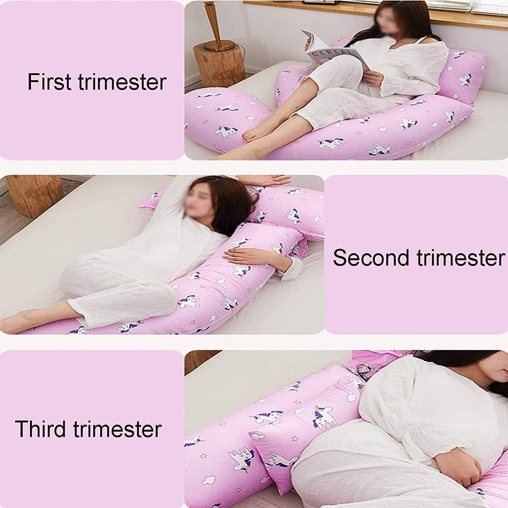 U-Shaped Maternity Pillow for Pregnant Women - Full Body Support Pregnancy Pillow with Removable Washable Cotton Cover - Perfect for Side Sleeping, Back Pain Relief & Comfort During Pregnancy