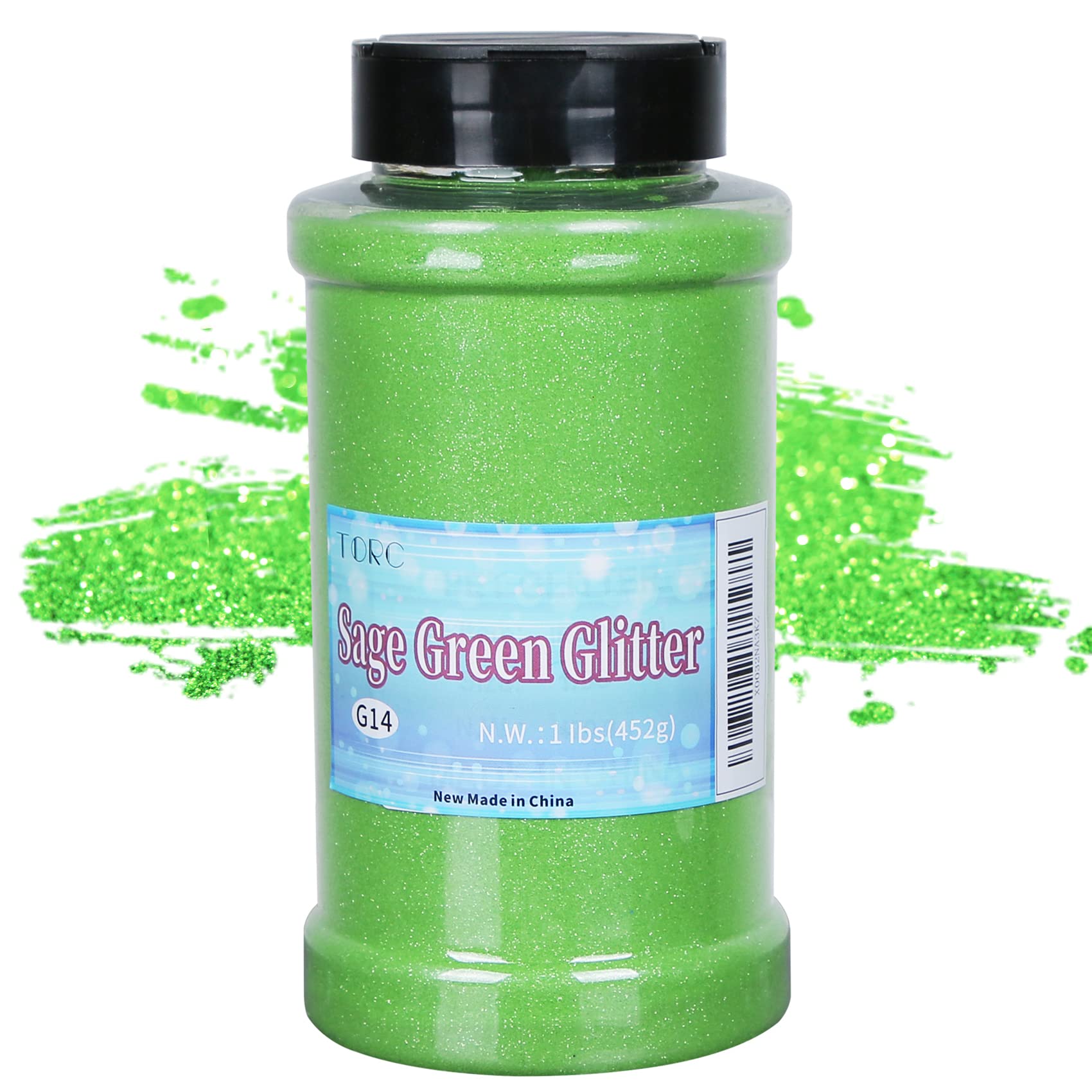 TORC Bright Green Fine Glitter Powder - 1 Pound (16 oz) for Resin Crafts, Tumblers, Slime & Cosmetic Painting | St Patrick's Day Decorations & DIY Art Projects
