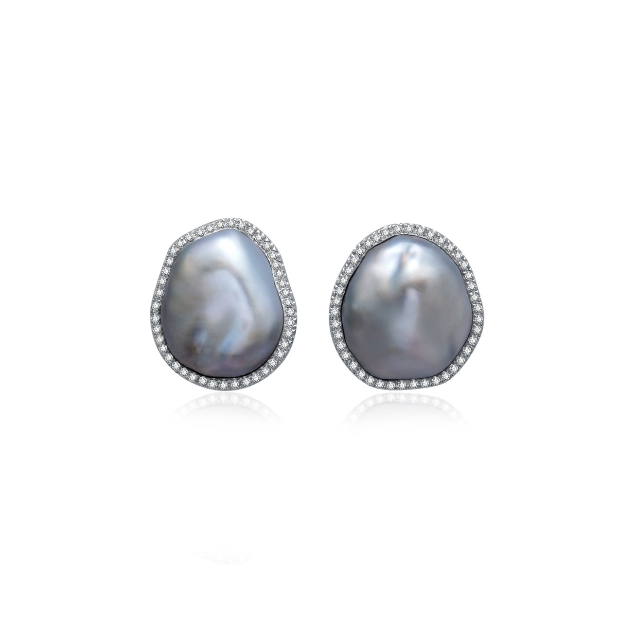 18K Gold Diamond Tahitian Keshi Pearl Drop Earrings for Women - Luxury Wedding, Anniversary & Evening Party Jewelry Gift (KE00117)