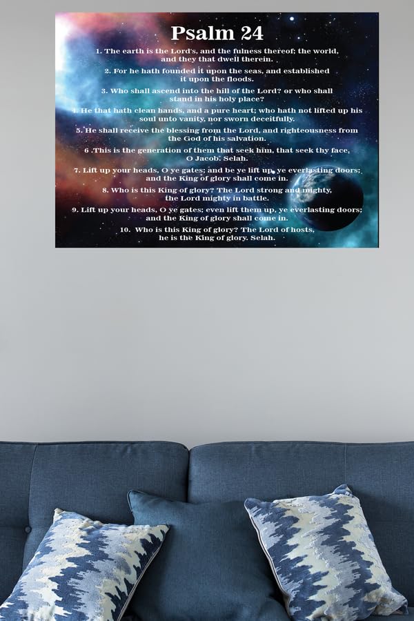 Bible Verse Canvas Wall Art - Psalm 24 Christ is King Christian Home Decor for Living Room, Bedroom & Church | Inspirational Scripture Gift for Weddings, Baptisms & Religious Occasions