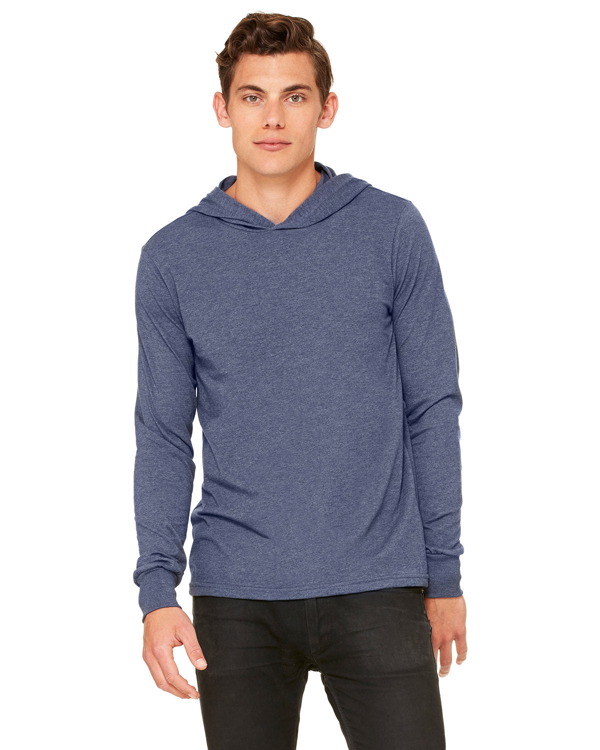 Bella + Canvas 3512 Unisex Jersey Long Sleeve Hoodie - Soft Cotton Pullover for Men & Women - Perfect for Casual Wear, Workout & Outdoor Activities
