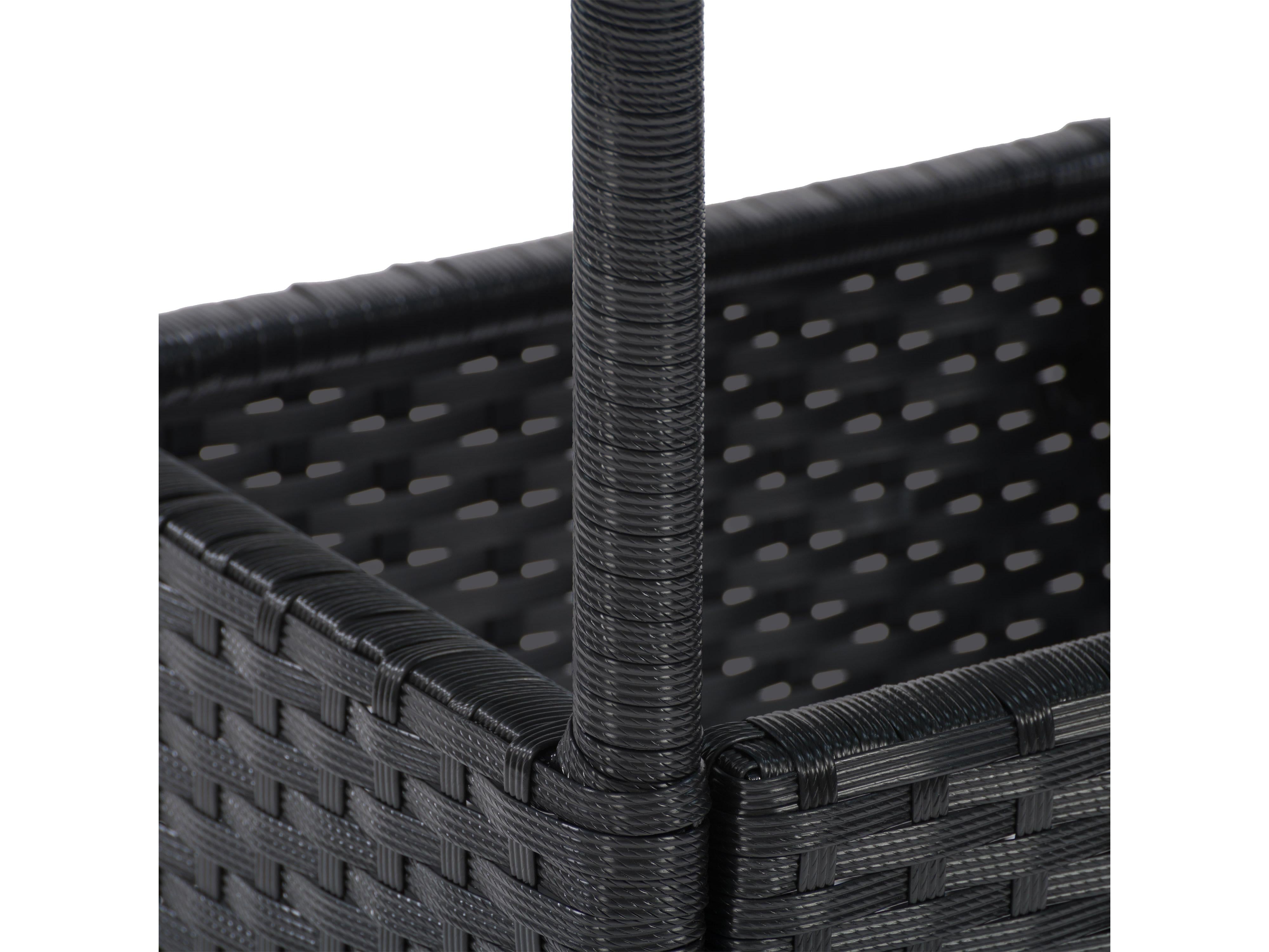 Stylish Black Rattan Bistro Table for Outdoor Dining - Perfect for Patio, Garden, and Poolside Decor