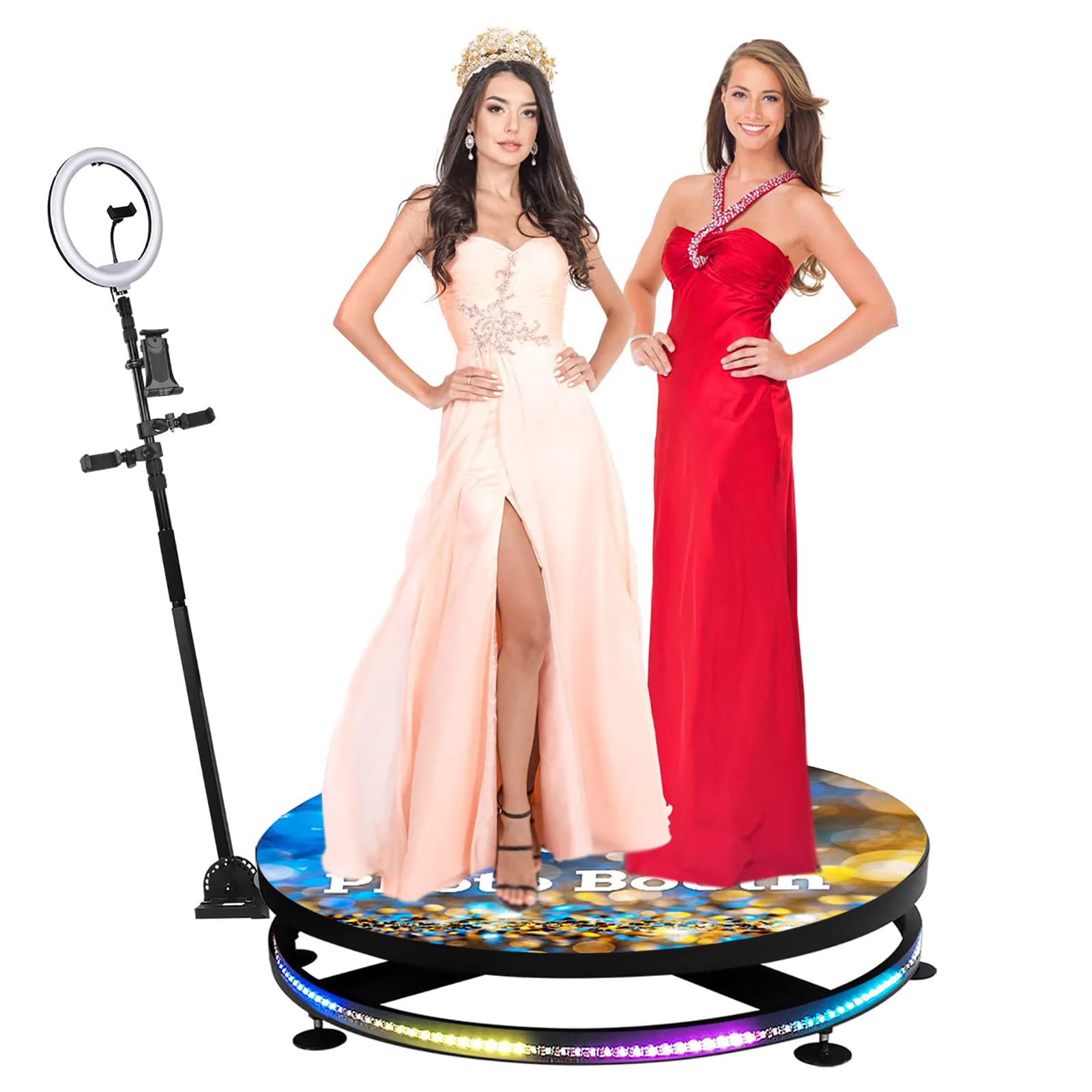 360 Photo Booth Machine - Automatic Rotating Selfie Camera with Ring Light | Spin Camera & Video Booth for Weddings, Birthday Parties, Events | Perfect for Social Media Content Creation & Fun Group Photos