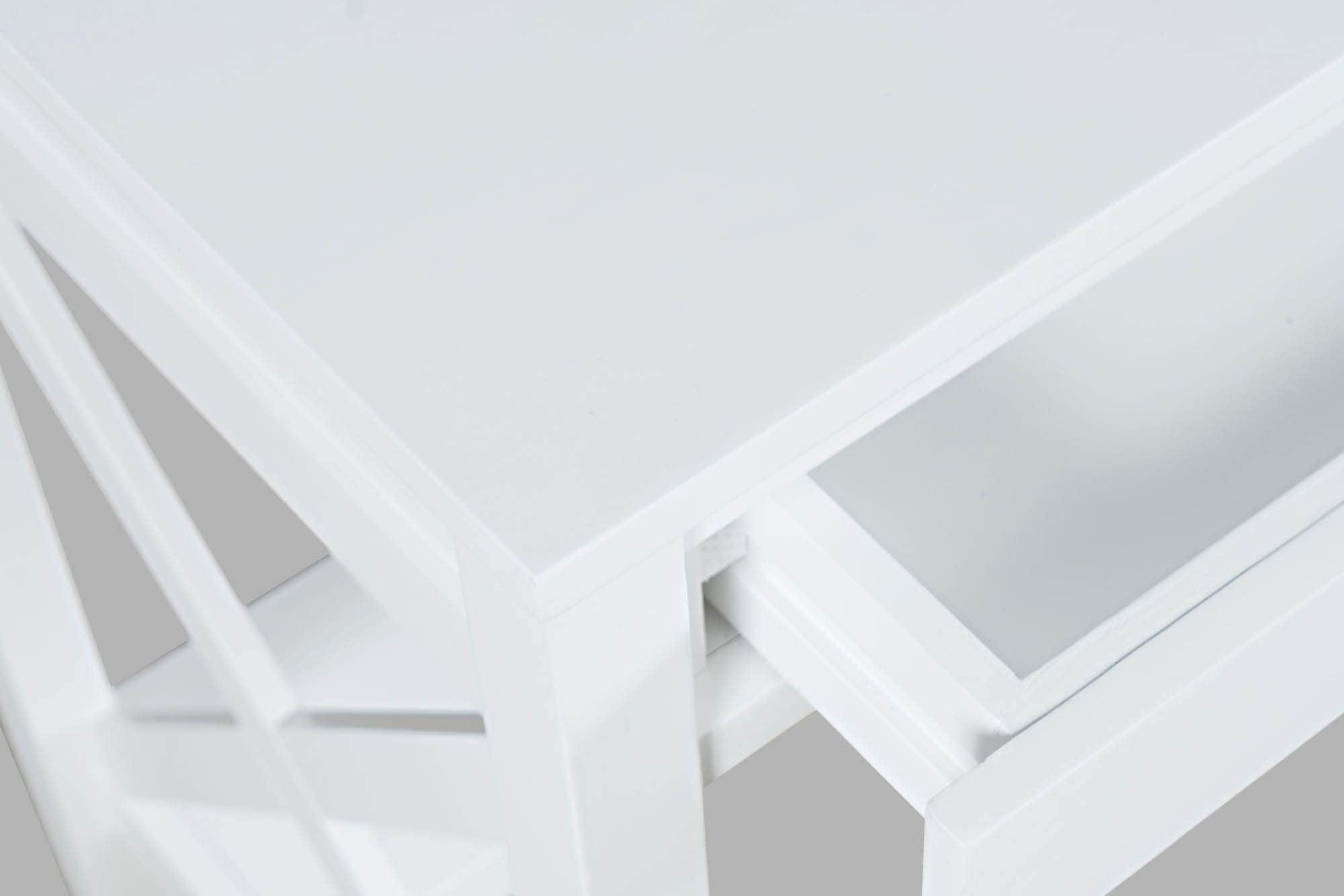 Jofran Hobson Modern White USB Charging Computer Desk and Chair Set - Perfect for Home Office, Study, and Workspace Organization
