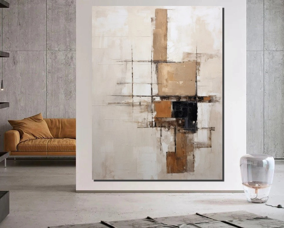 Extra Large Abstract Acrylic Wall Art - Hand Painted Modern Canvas Painting for Living Room & Dining Room Decor | Perfect for Home, Office, and Gift Giving