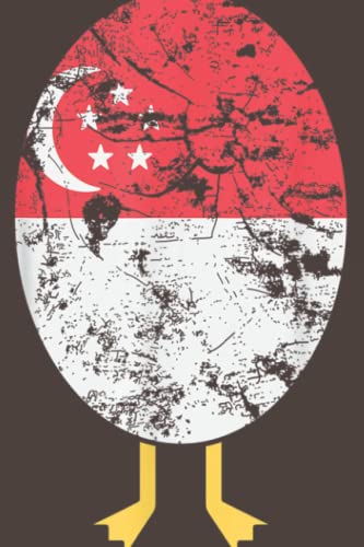 Vintage Singapore Flag Easter Egg Chick Design 6x9 Inch Daily Planner Notebook - 120 Pages for School, Office & Personal Organization - Perfect Easter Gift Idea