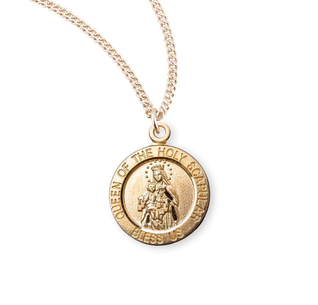 Holy Scapular Medal - Gold Over Sterling Silver - for Religious Devotion