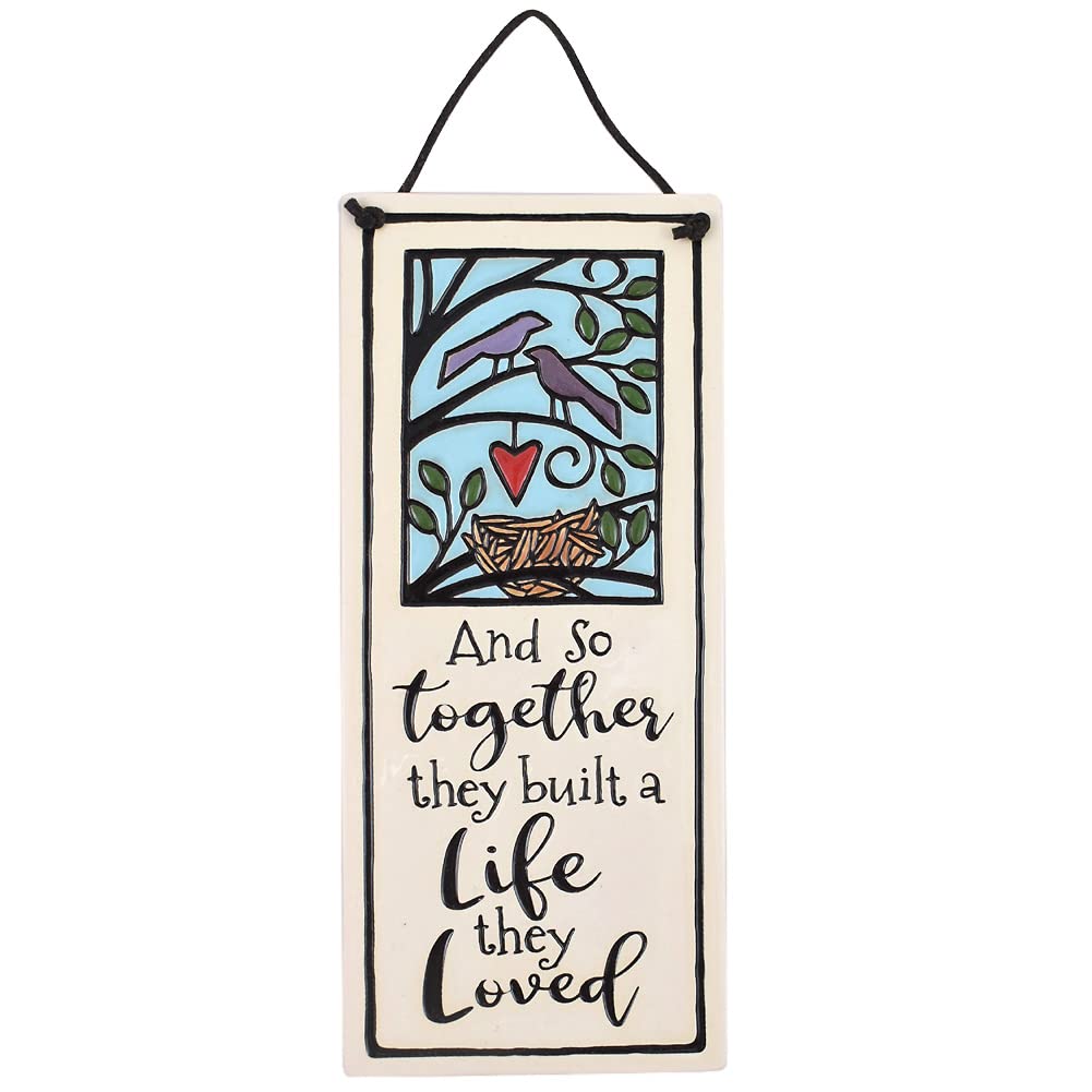 Handcrafted American Made Ceramic Wall Plaque, 8.5-Inches – Perfect for Home Décor, Wedding Gifts, and Rustic Farmhouse Style