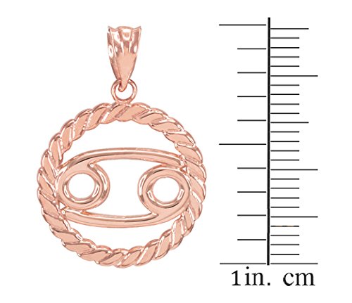 14k Gold Zodiac Sign Charm Pendant - High Polish Roped Circle Pendant Necklace for Women, Gift for Birthday, Anniversary & Special Occasions