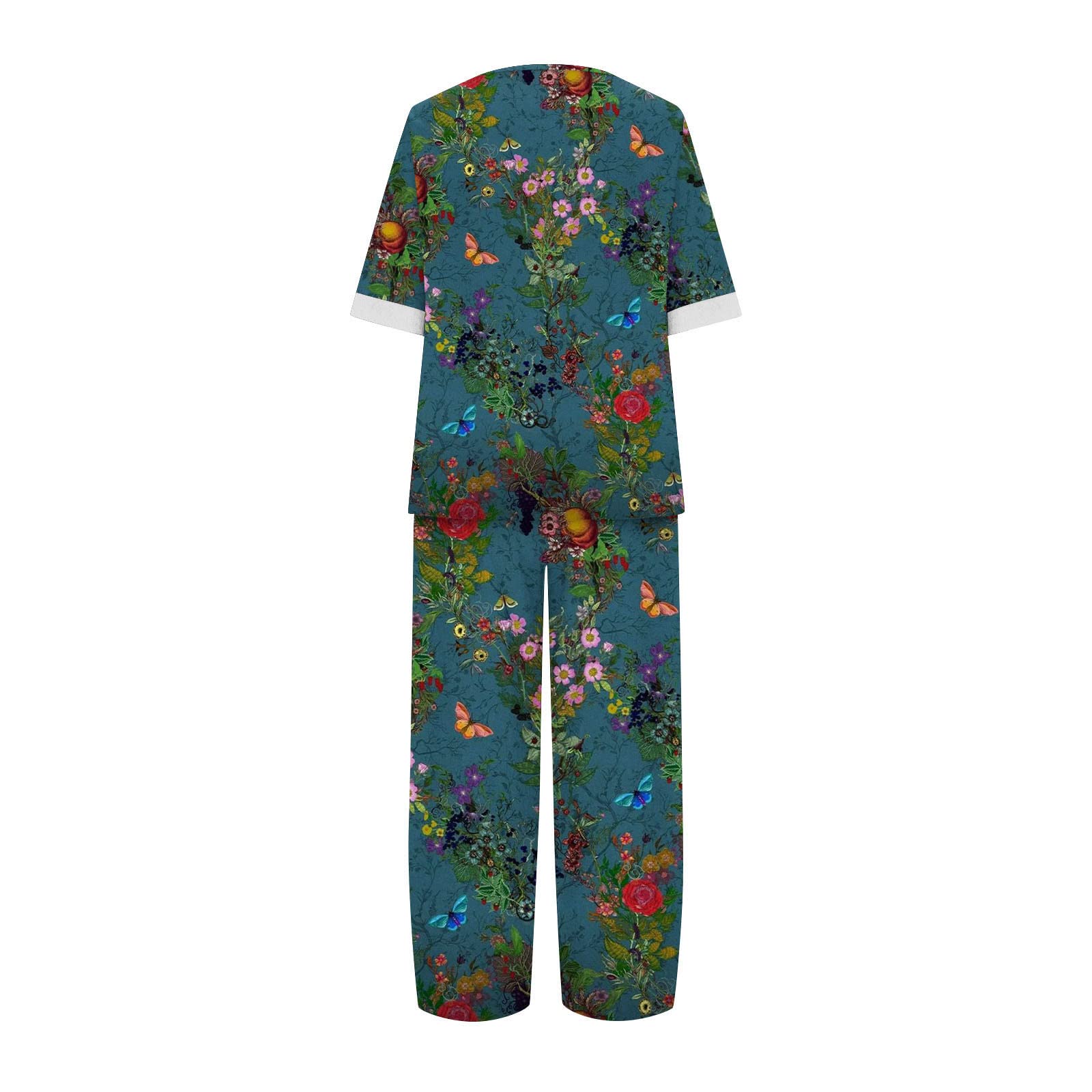 Breathable Women's Linen Shirt & Wide Leg Pants Set - 2 Piece Outfit for Summer & Fall | Comfortable Maternity Pajamas & Casual Linen Top with Sweatpants | Perfect for Home, Office & Travel