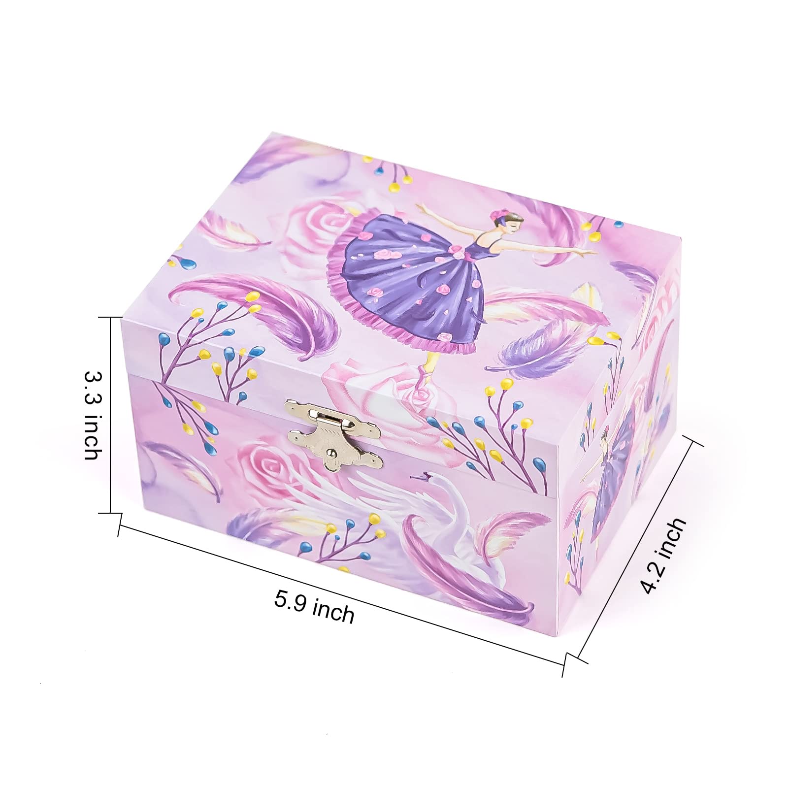 MS. WENNY Girls Musical Jewelry Box with Jewelry Set - Unicorn Music Box for Little Girls, Birthday & Christmas Gift - Perfect for Bedroom Decor, Dresser Organizer & Princess Themed Playtime