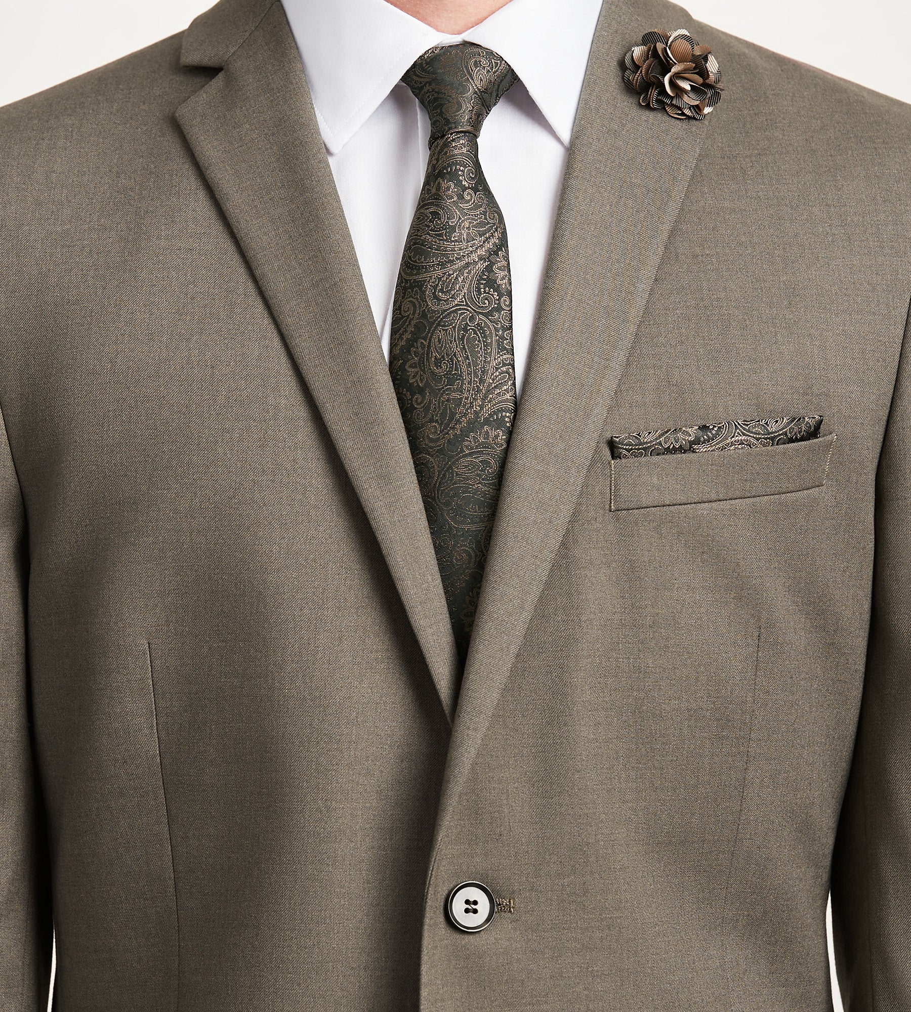 Modern Fit Light Brown Solid Suit Jacket for Men - Slim Business Blazer - Office, Wedding & Formal Events - Premium Wool Blend Jacket for Professional & Special Occasions