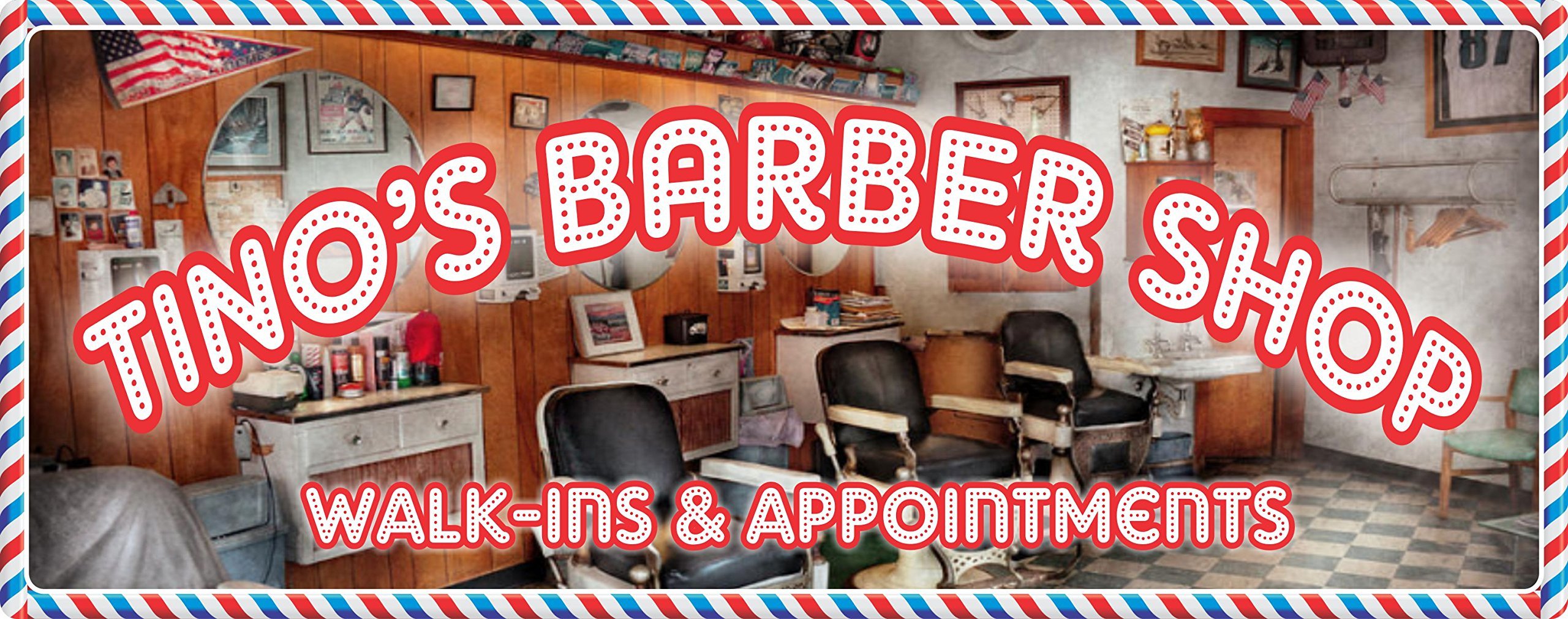 Vintage Custom Barber Shop Sign - Classic Barber Pole Decor for Barber Business - Perfect for Salon Wall Decor, Man Cave, and Retro Barbershop Interior Design