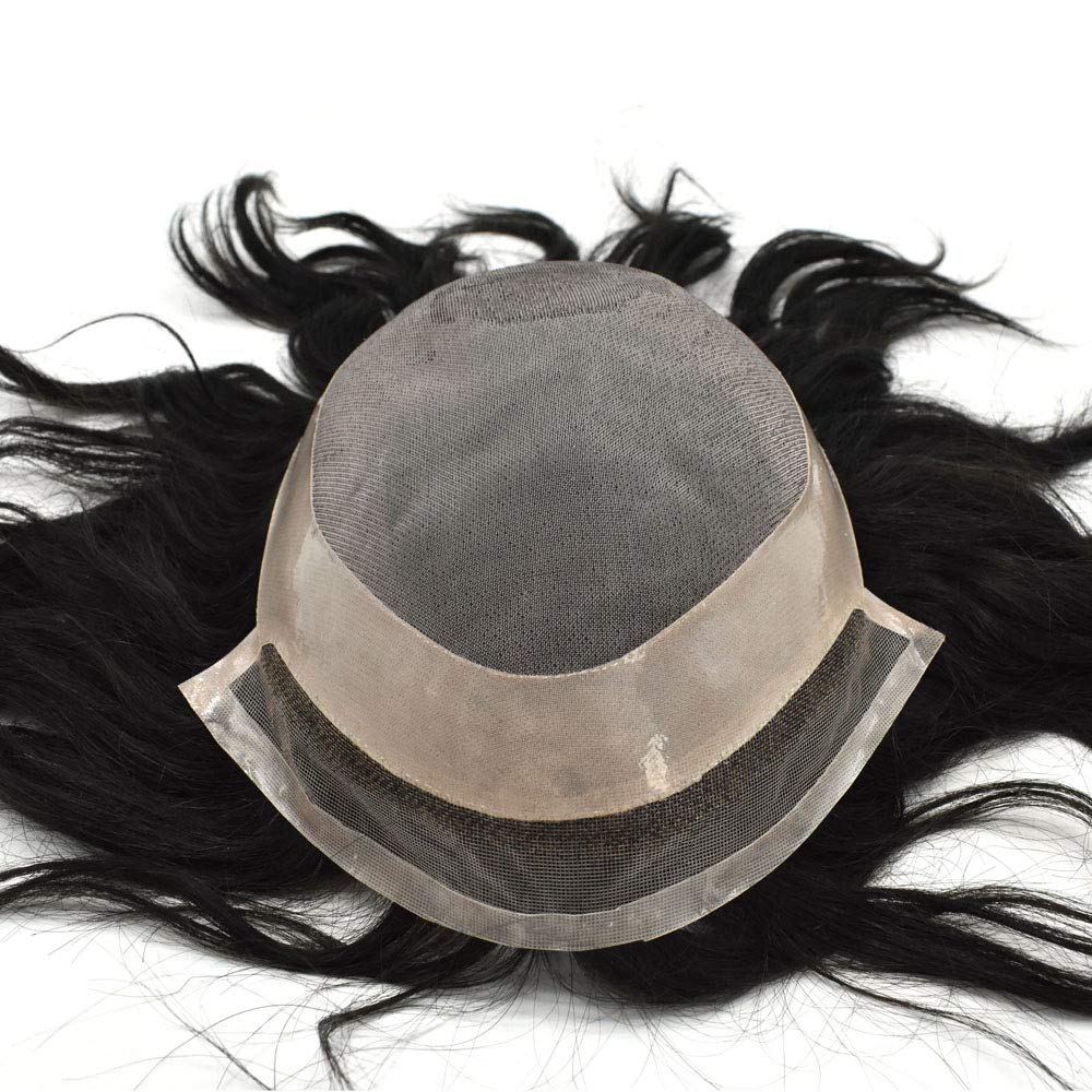 Men's Transparent Lace Front Hair System - Bleached Knot Toupee Replacement with Natural Hairline | 10