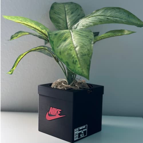 3D Printed Sneakers Box Planter Pot - Unique Indoor Plant Decor with Drainage Holes - Eco-Friendly Plastic Flower Pot for Home & Office - Made in USA - Perfect for Succulents, Herbs & Small Houseplants