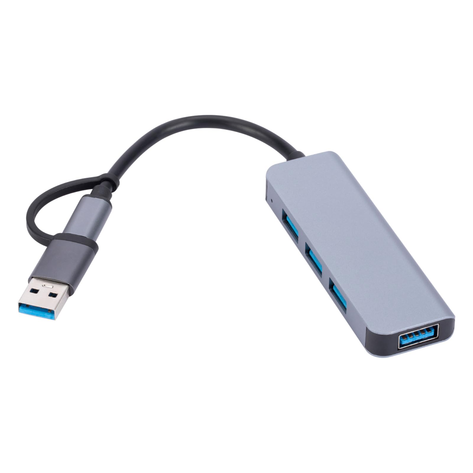 MLWSKERTY USB C Hub with 4 Ports - Multi-Port USB Adapter for Smartphones, Laptops & Nintendo Switch - Compact USB Dongle for Home Office, Travel & Gaming Accessories