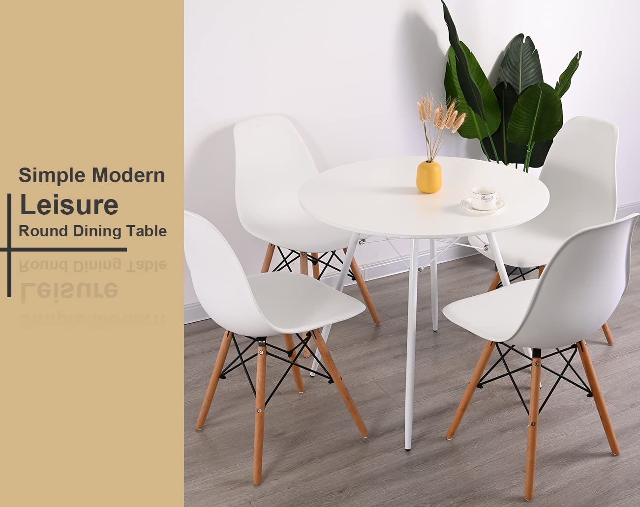 Modern White Round Dining Table 31.5
