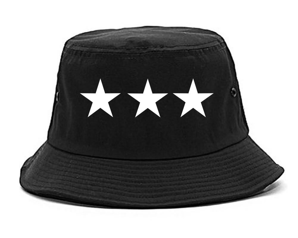 Kings Of NY Three Stars USA America Hood Style Trap Bucket Hat - Trendy Hip Hop Streetwear Cap for Men & Women - Perfect for Concerts, Festivals, and Urban Fashion