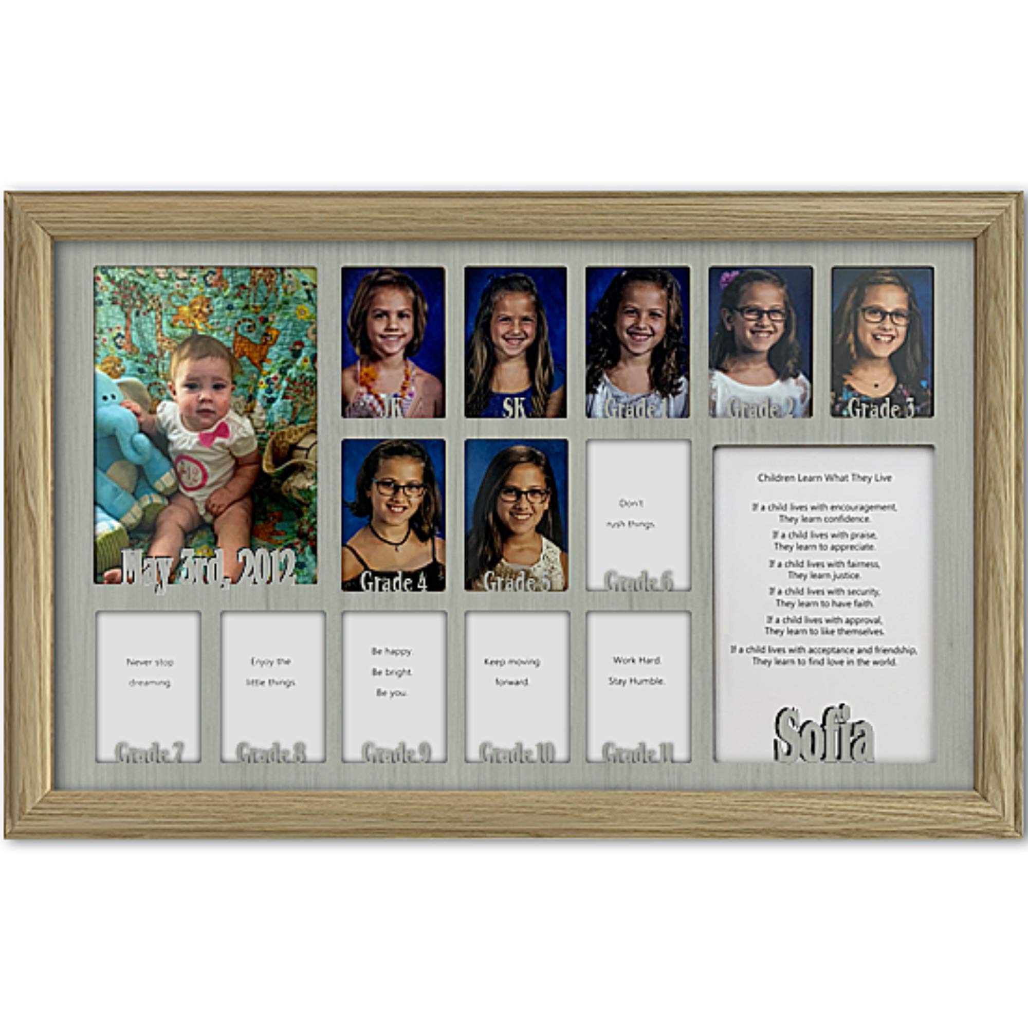 Personalized Northland School Years Photo Frame - Holds Twelve 2.5x3.5