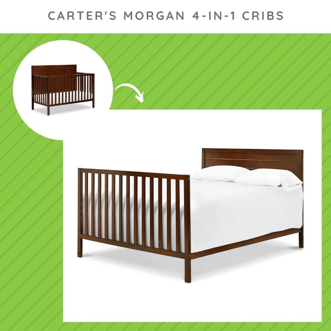 Full-Size Conversion Kit Bed Rails for DaVinci Carter's Cribs - Espresso Finish | Toddler Bed Safety Rails | Perfect for Nursery to Big Kid Room Transition