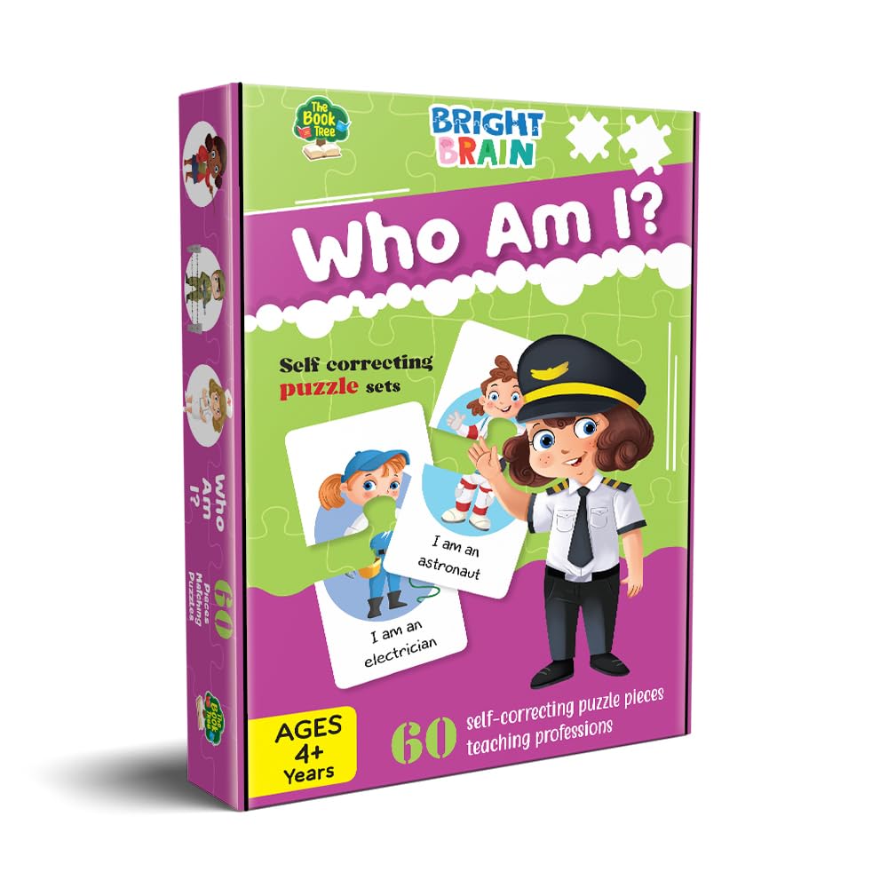 60-Piece Jigsaw Puzzle Set (30 Pairs) - The Book Tree Bright Brain 'Who Am I?' Profession Learning Game for Kids Ages 3-6 | Educational Preschool Toys & Birthday Gifts | Perfect for Classroom Activities, Family Game Night & Cognitive Development