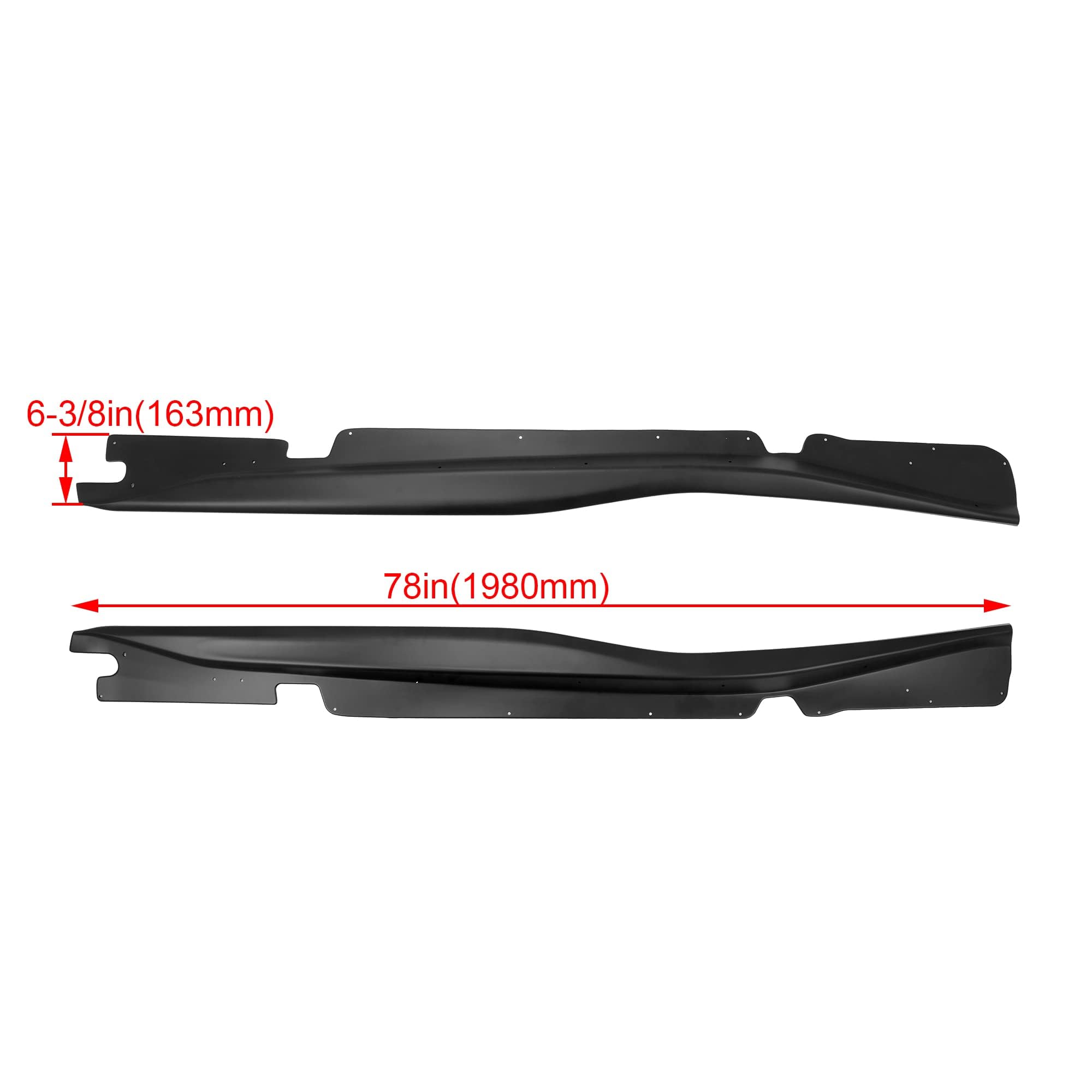ECOTRIC Side Skirts Extension Rocker Panels for 2014-2019 Chevrolet Corvette C7 Base Model - Matte Black Finish - Enhance Style & Protection for Sports Car Enthusiasts