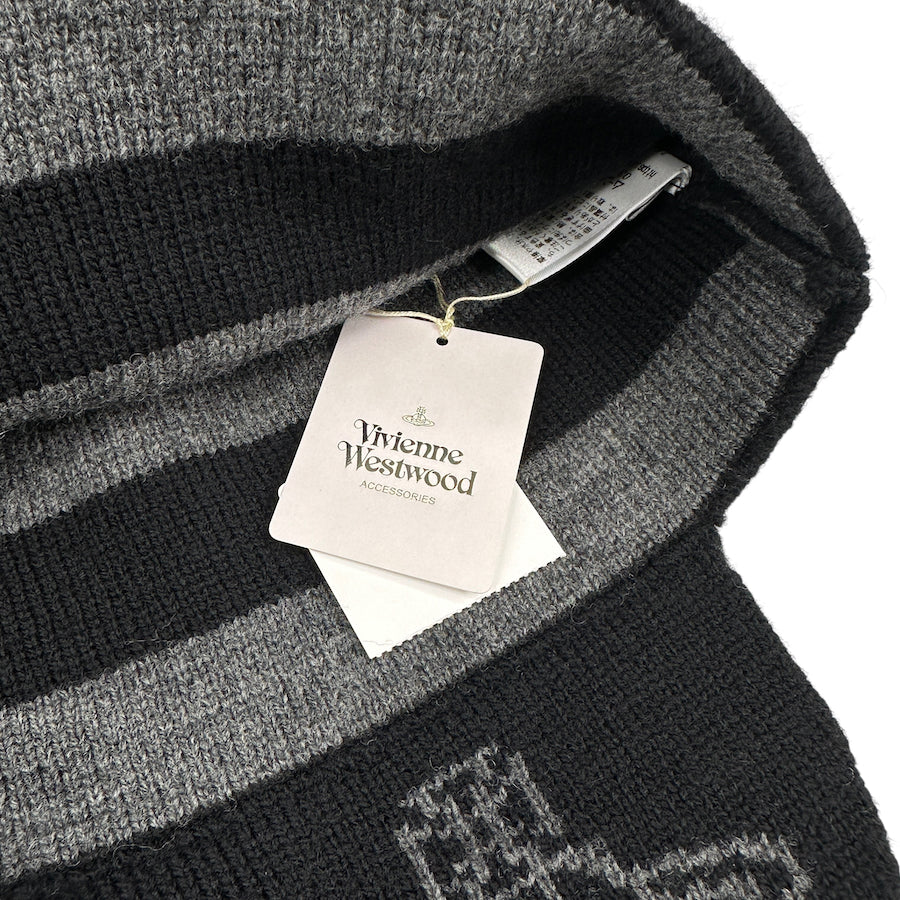 Vivienne Westwood Grey Tassel Beanie Hat for Women - Winter Knit Wool Skull Cap with Stylish Tassel Detail - Perfect for Cold Weather, Outdoor Activities & Fashion Accessories