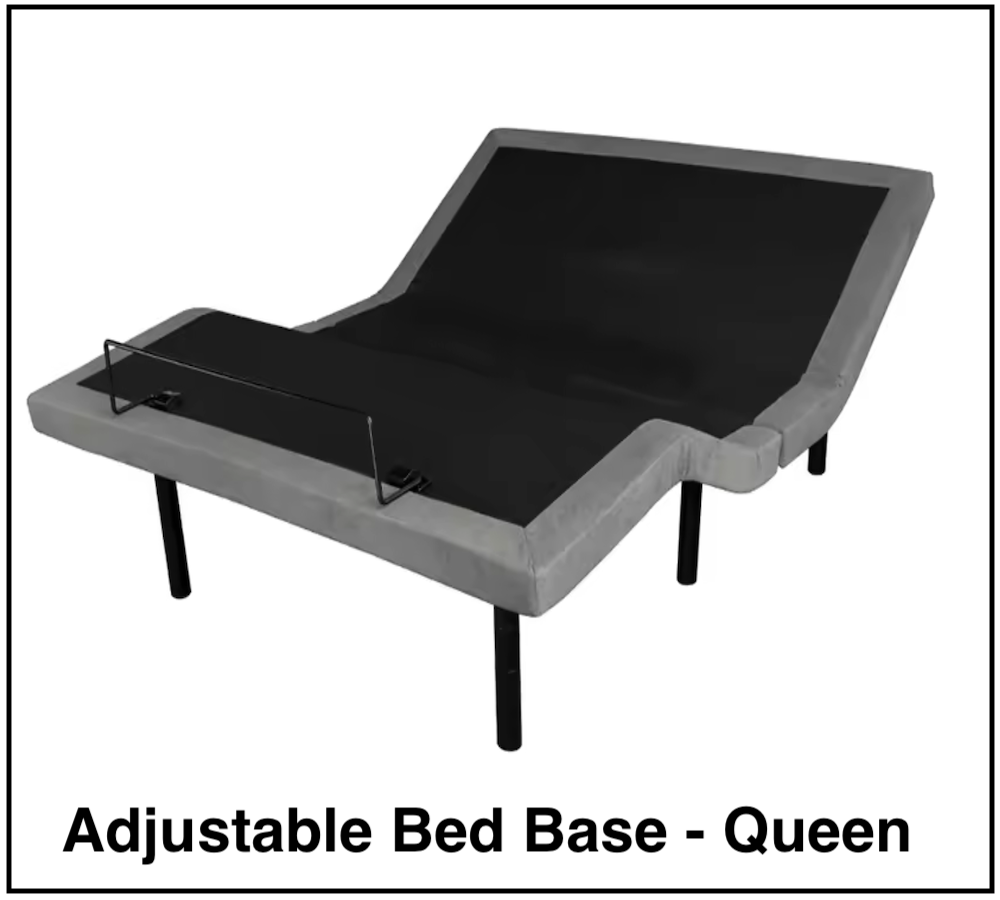 DreamLine Adjustable Bed Base with Remote - Queen Size Adjustable Bed Frame for Back Pain Relief - Perfect for Reading, Watching TV & Zero Gravity Sleeping Position