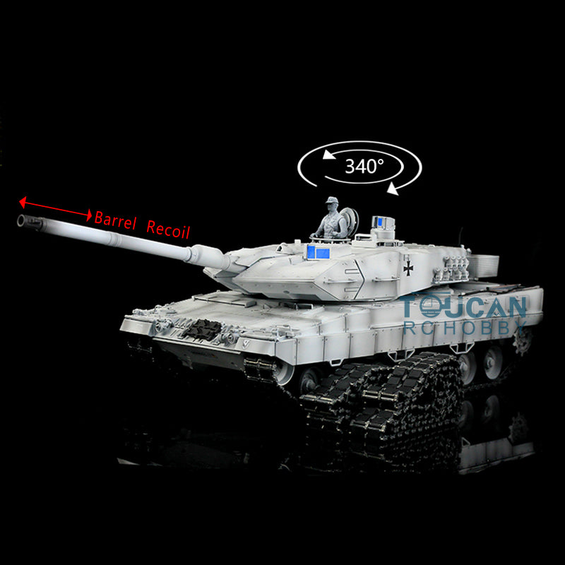 Heng Long 1/16 Scale TK7.0 Edition Leopard 2A6 RTR RC Tank with Barrel Recoil & Metal Tracks - 3889 Model | Premium Remote Control Military Vehicle for Boys & Adults | Perfect Gift for Father's Day, Birthday & Outdoor Play