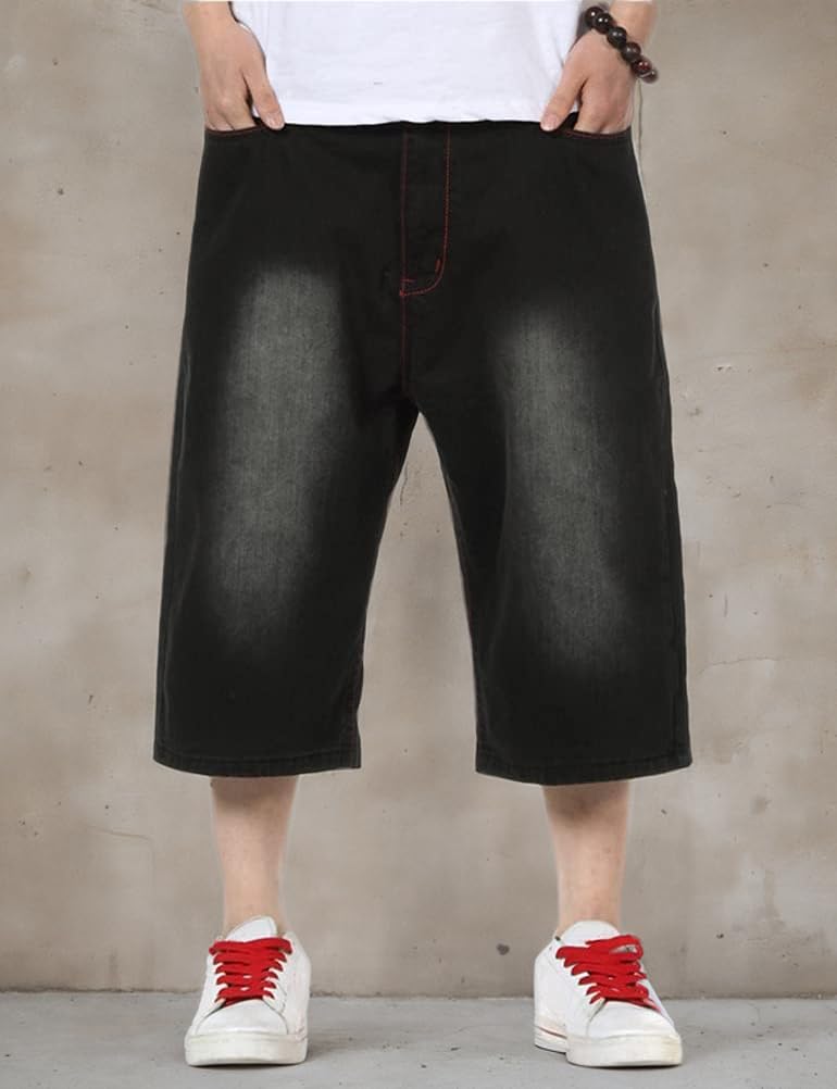Men's Baggy Jean Shorts - Loose Fit Hip Hop Denim Shorts for Casual Wear | Streetwear, Summer Outfits & Beach Style